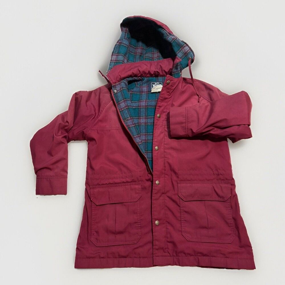 Woolrich Woman Chore Jacket Barn Coat Wool Flannel Lined Medium USA Vintage